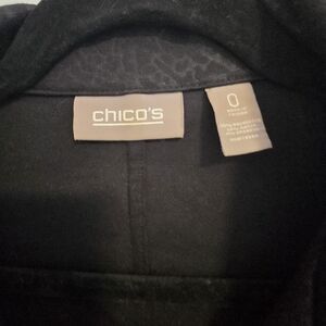 Chico's Black Leopard Textured Blazer